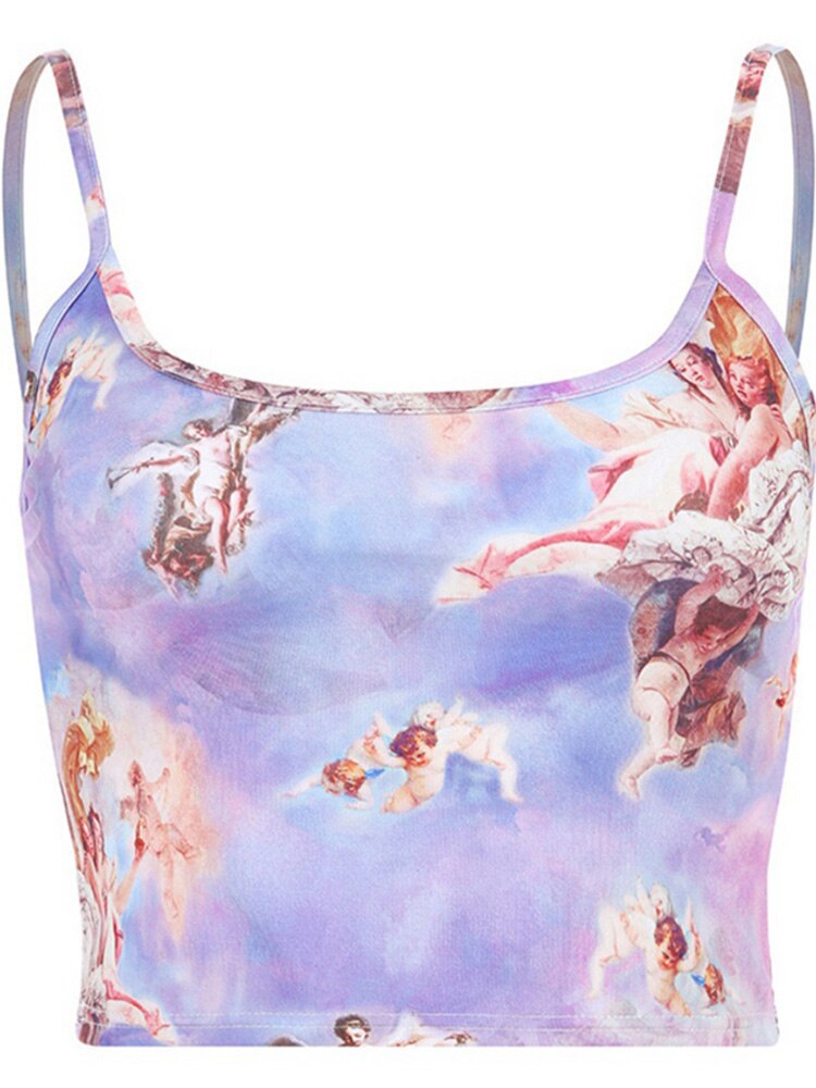 Angel Print Cami Top - Montfash