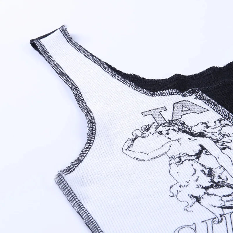 Ava Patchwork Graphic Crop Top - Montfash