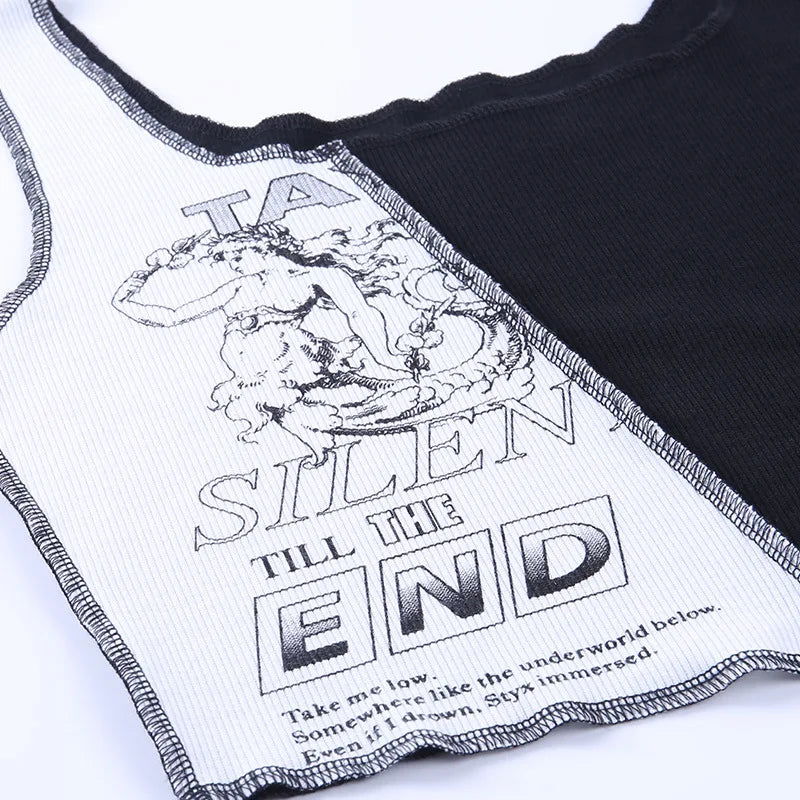 Ava Patchwork Graphic Crop Top - Montfash