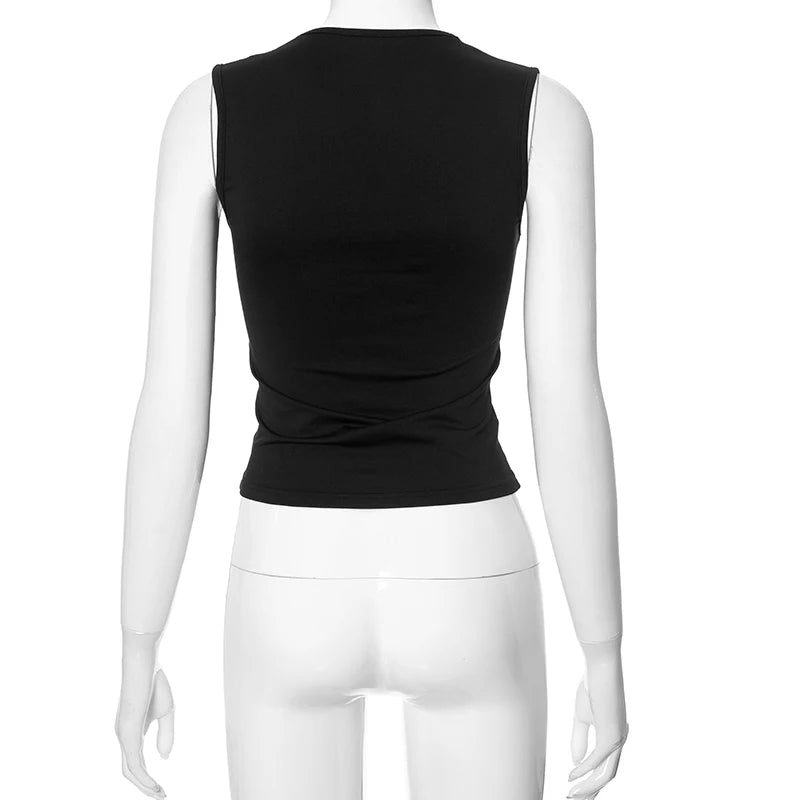 Chloe Bow Tie-Up Tank Top - Montfash