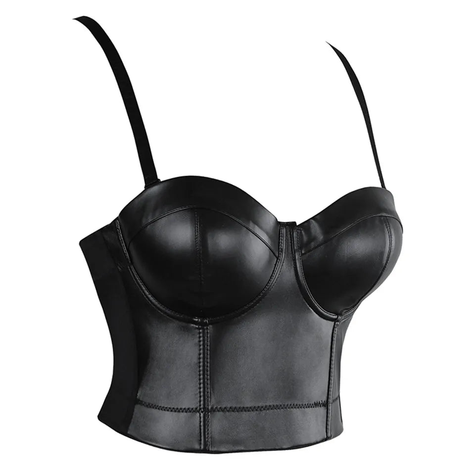 Eva Leather Corset Top - Montfash