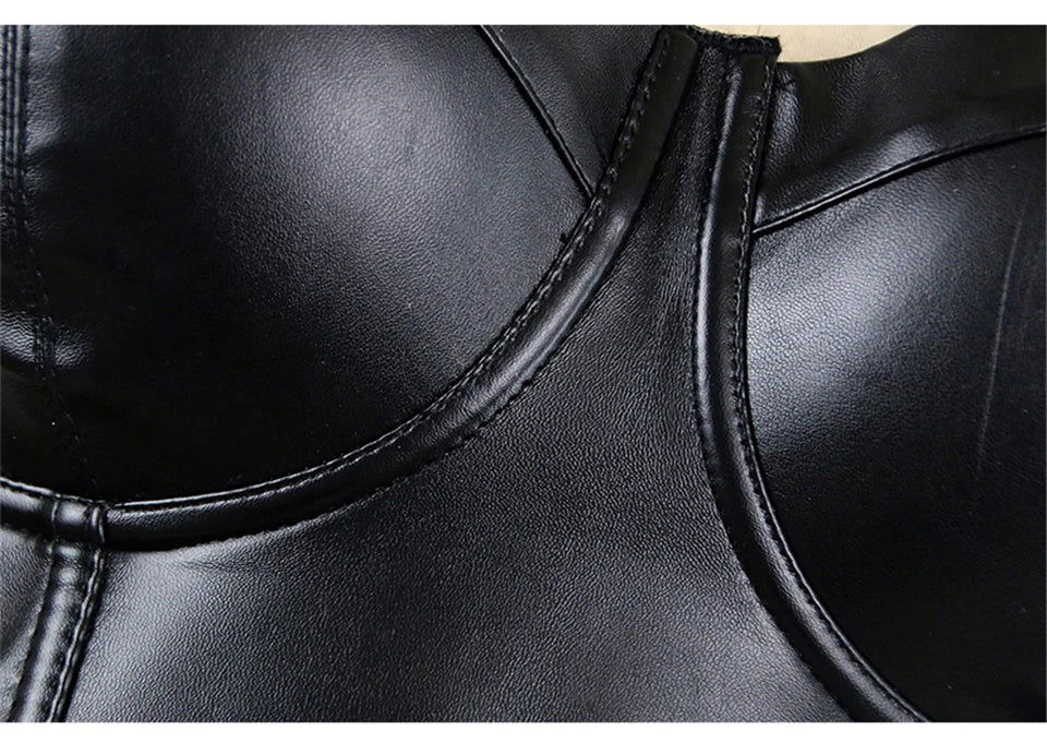 Eva Leather Corset Top - Montfash