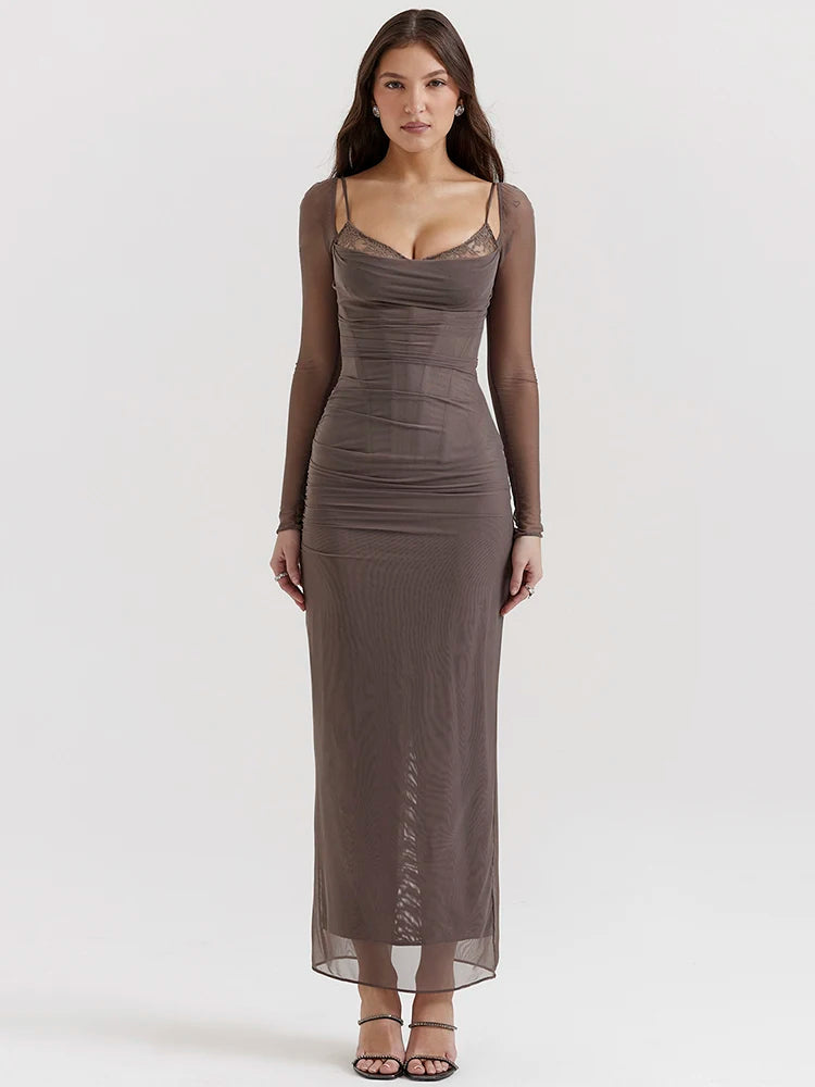 Eva Sheer Maxi Dress - Montfash