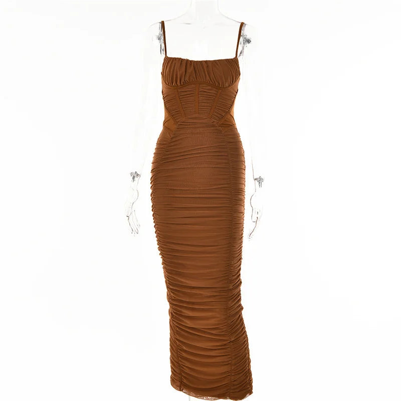 Grace Ruched Maxi Dress - Montfash