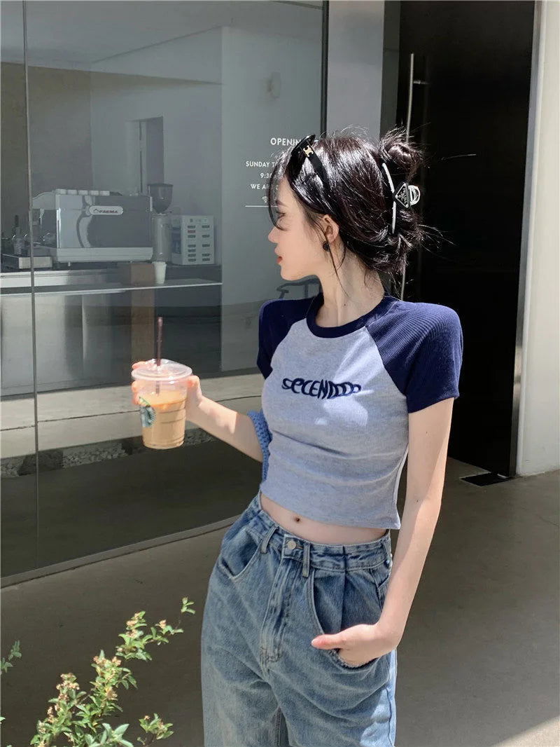 Ivy’s Patchwork Letter Crop Top - Montfash