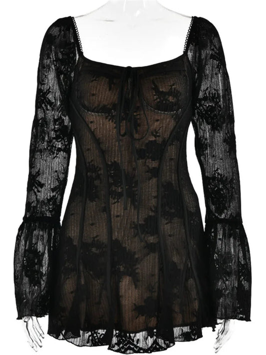 Lila Flare Sleeve Mini Dress - Montfash