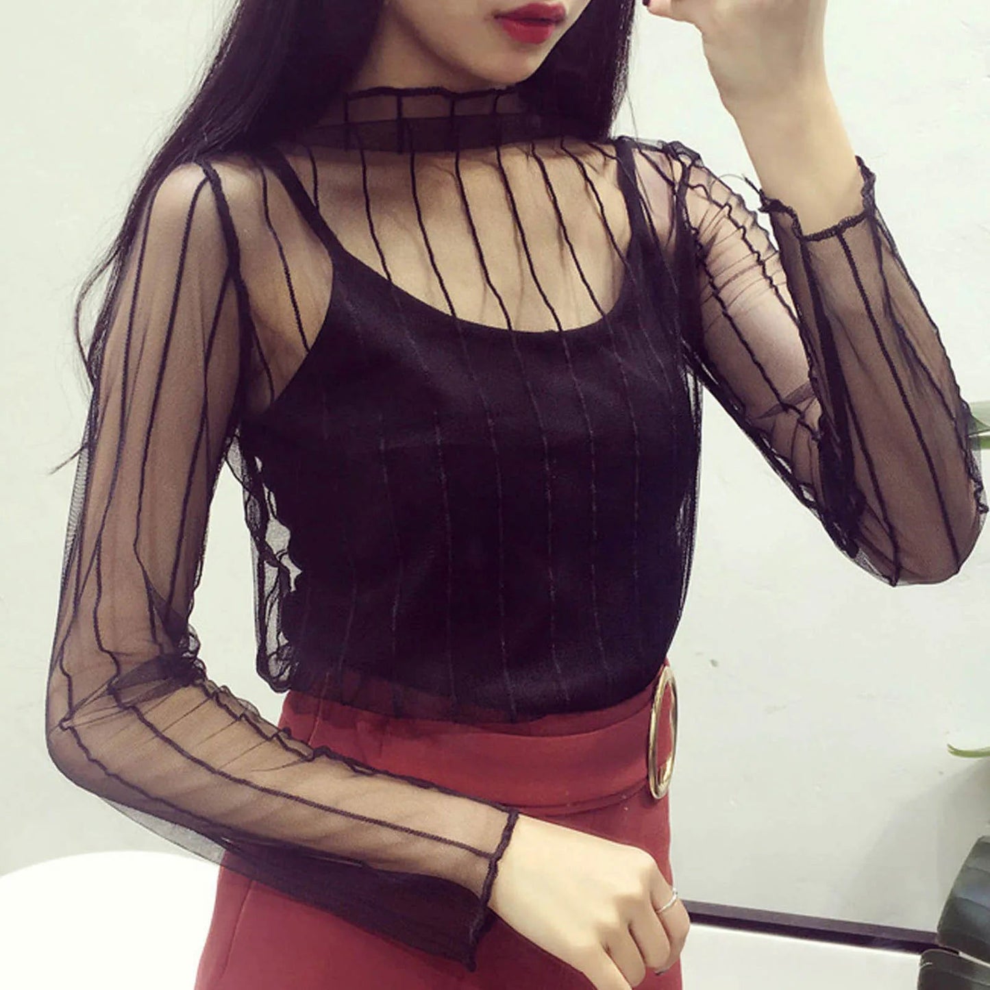 Lily Daisy Print Sheer Top - Montfash