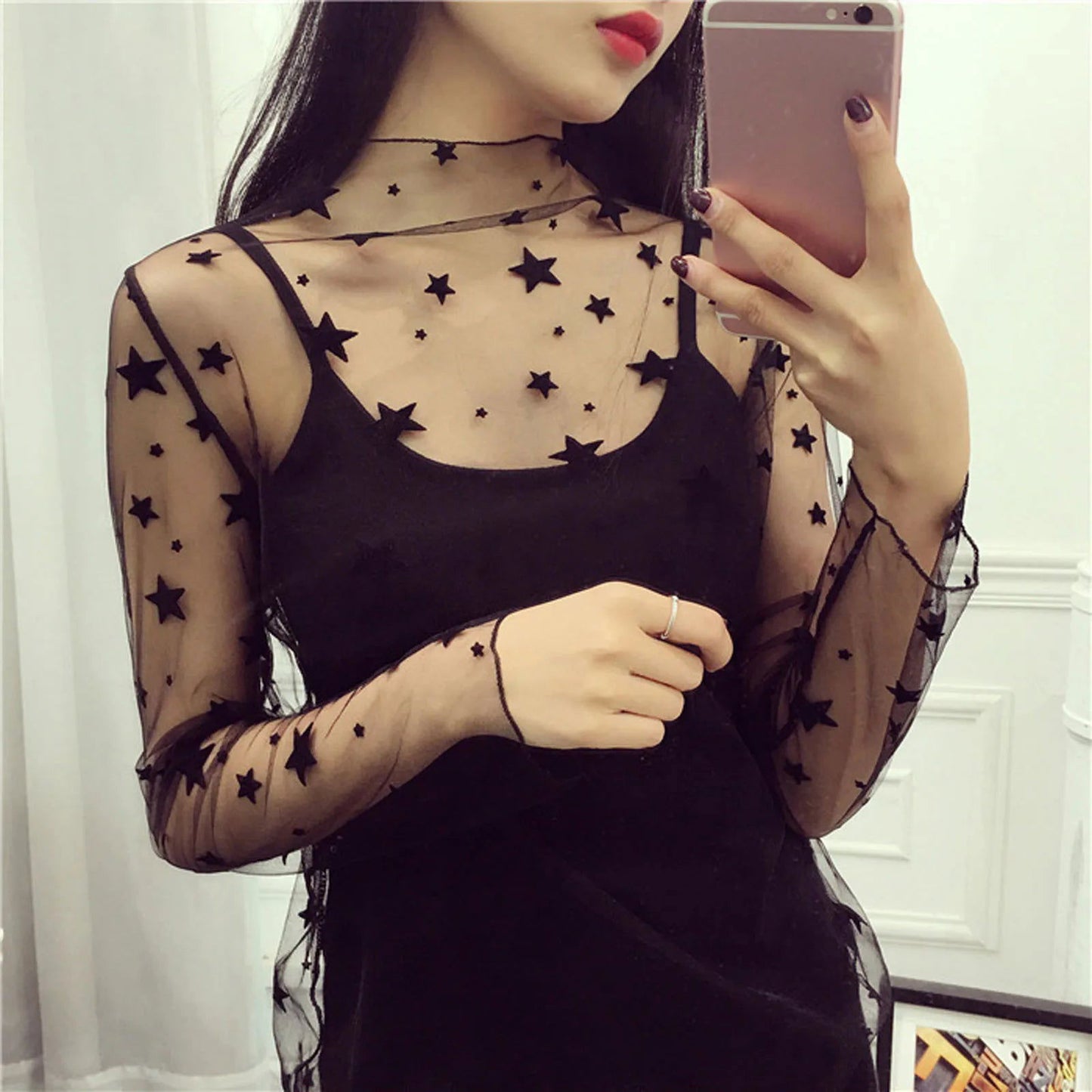 Lily Daisy Print Sheer Top - Montfash
