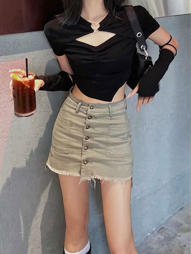 Mila Hollow Out Cropped Top - Montfash