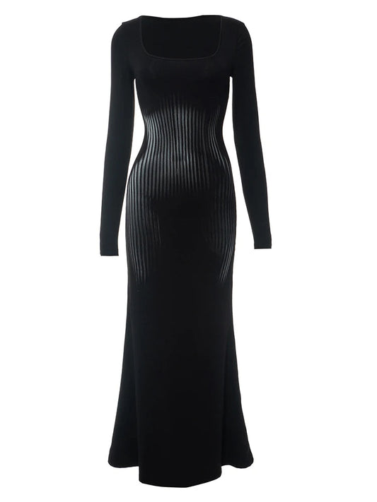 Noir Illusion Maxi Dress - Montfash