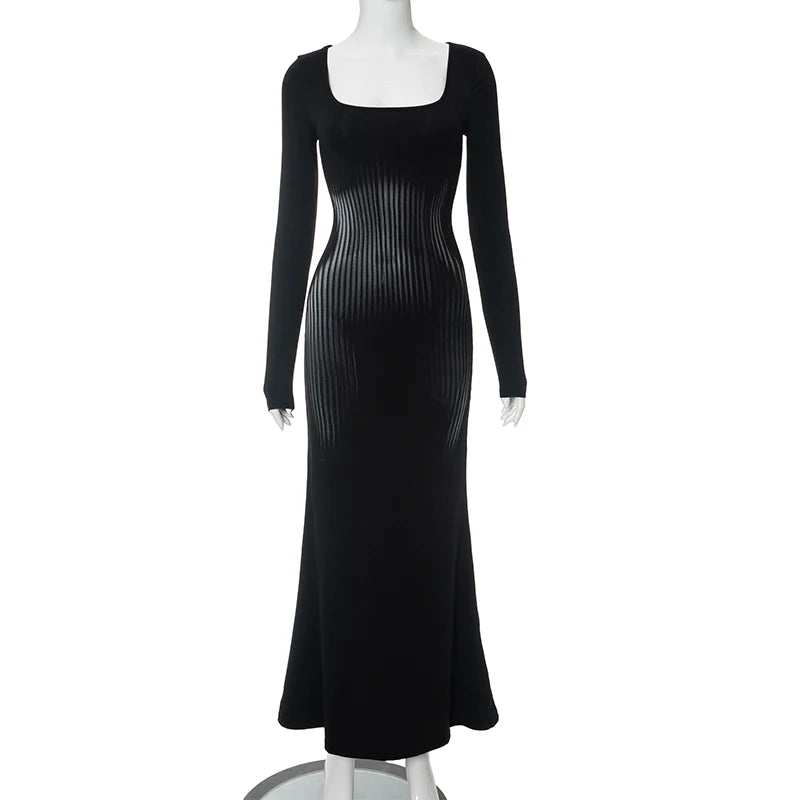 Noir Illusion Maxi Dress - Montfash