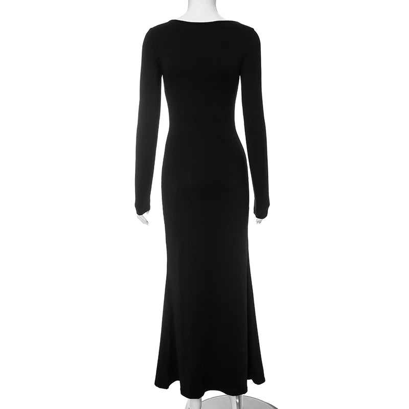 Noir Illusion Maxi Dress - Montfash