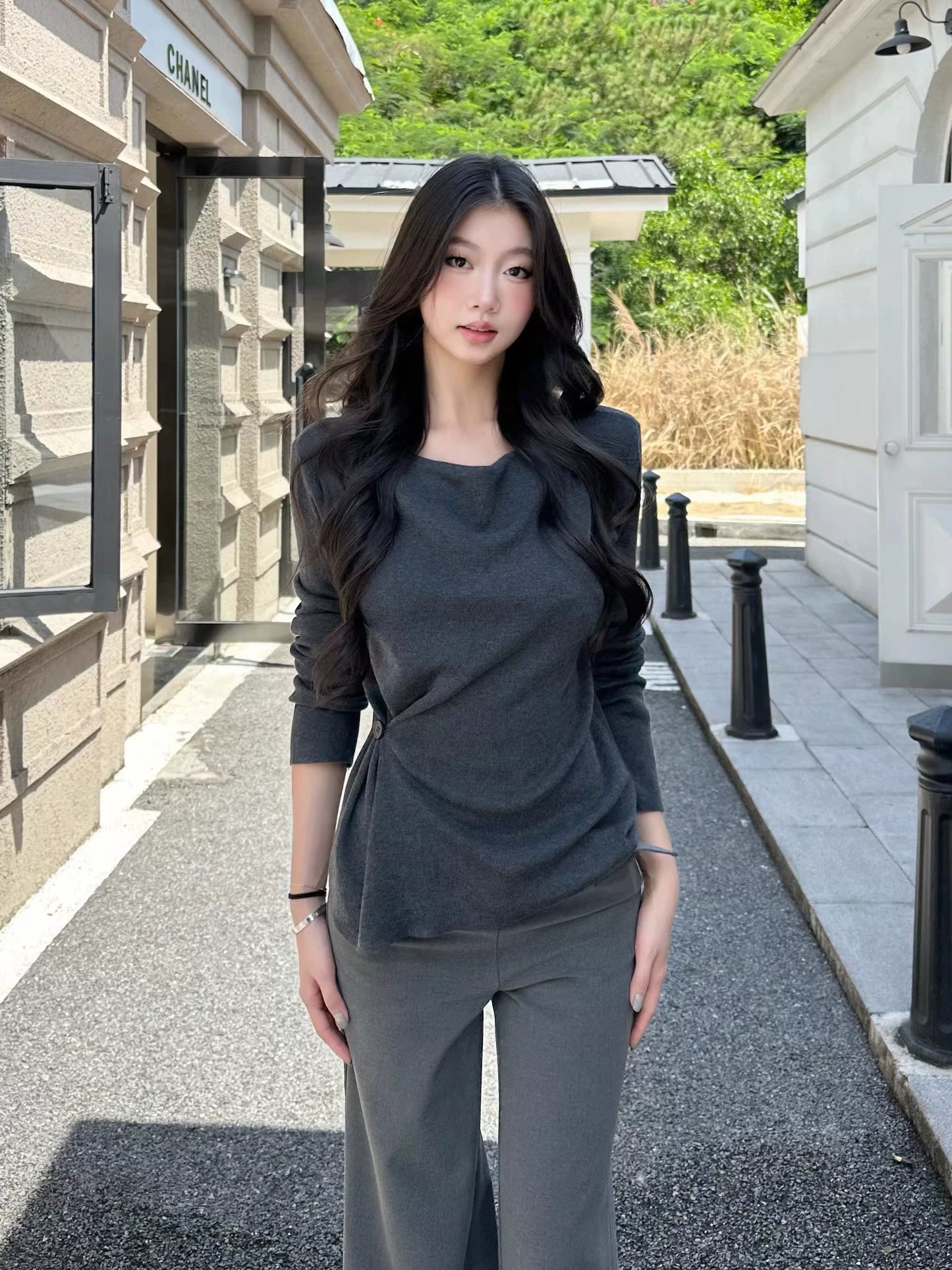 Evelyn High Stretch Wide-Leg Trousers