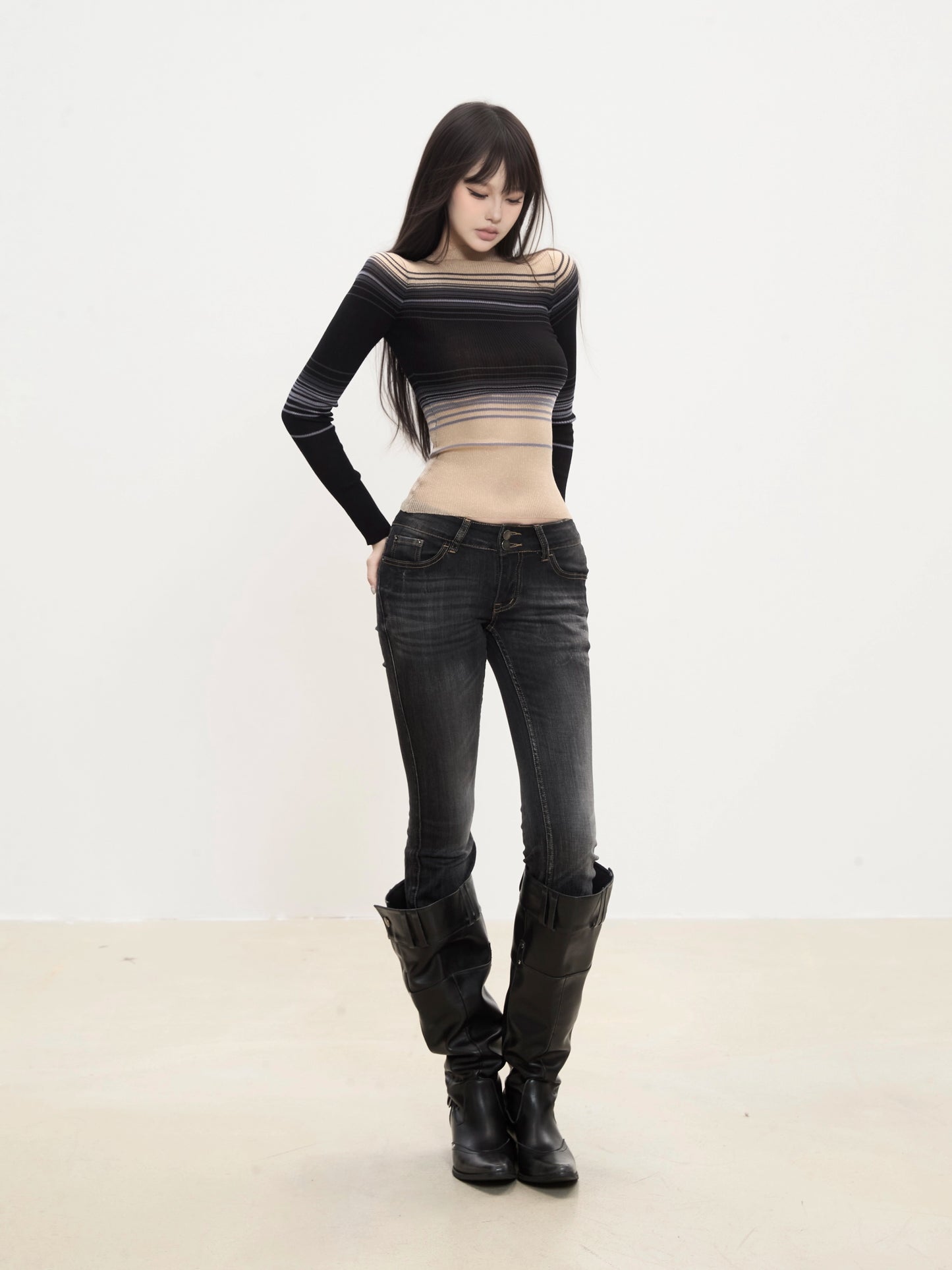 Aria Sheer Gradient Knit Top