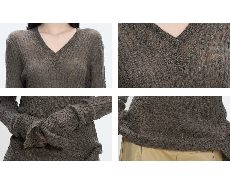 Noa V-Neck Textured Sweater