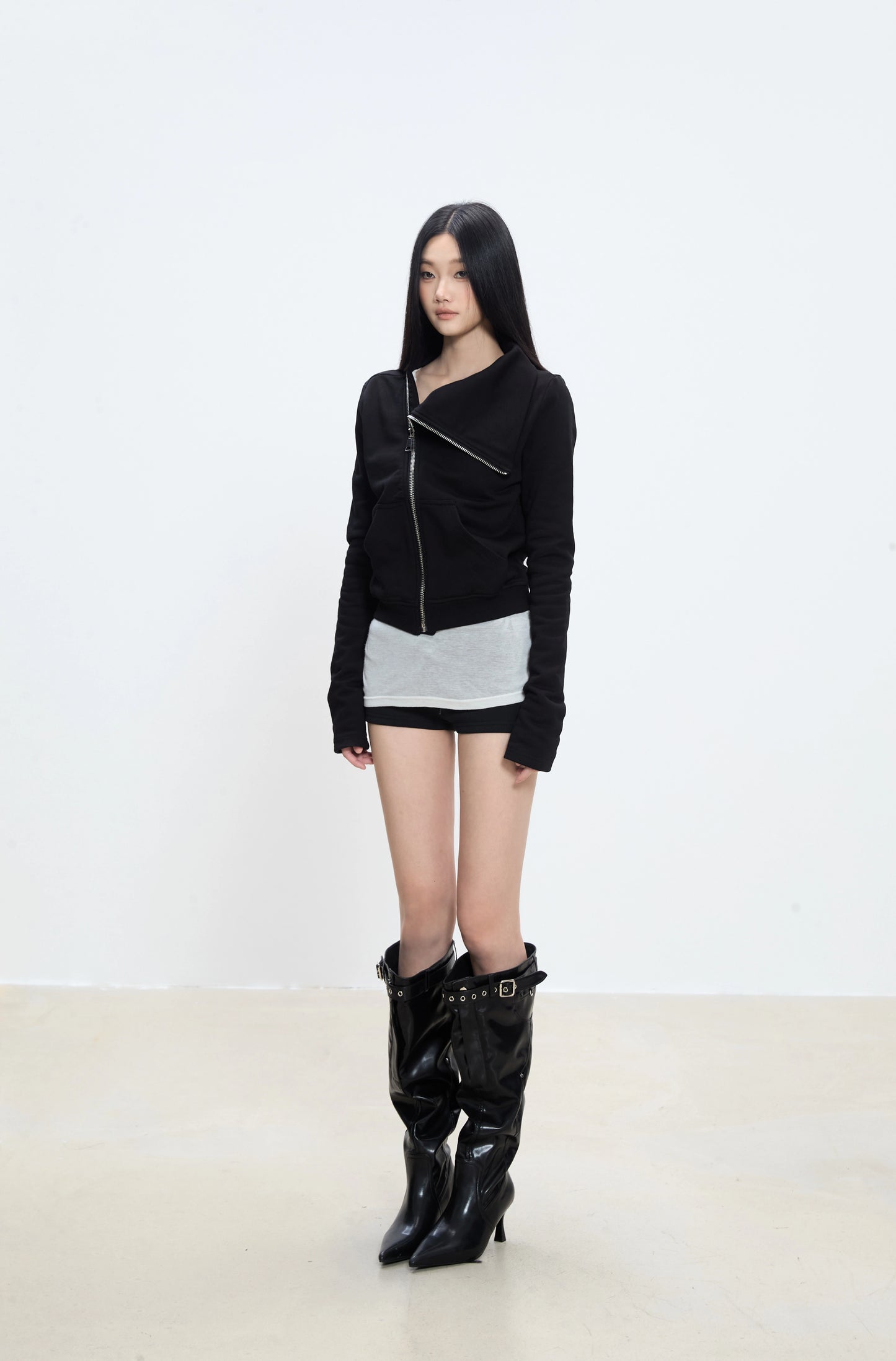 Thalia Asymmetrical Zip Top