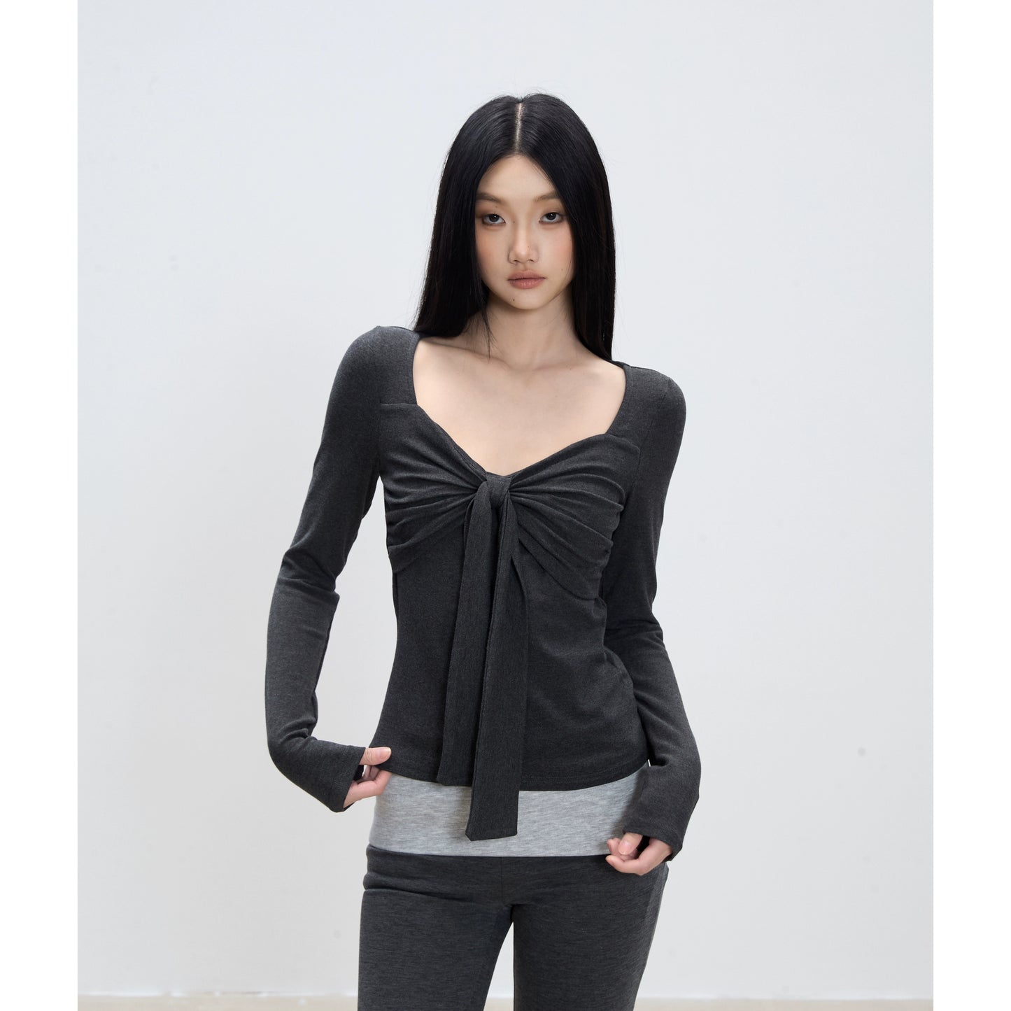Aila Front Tie Knit Top