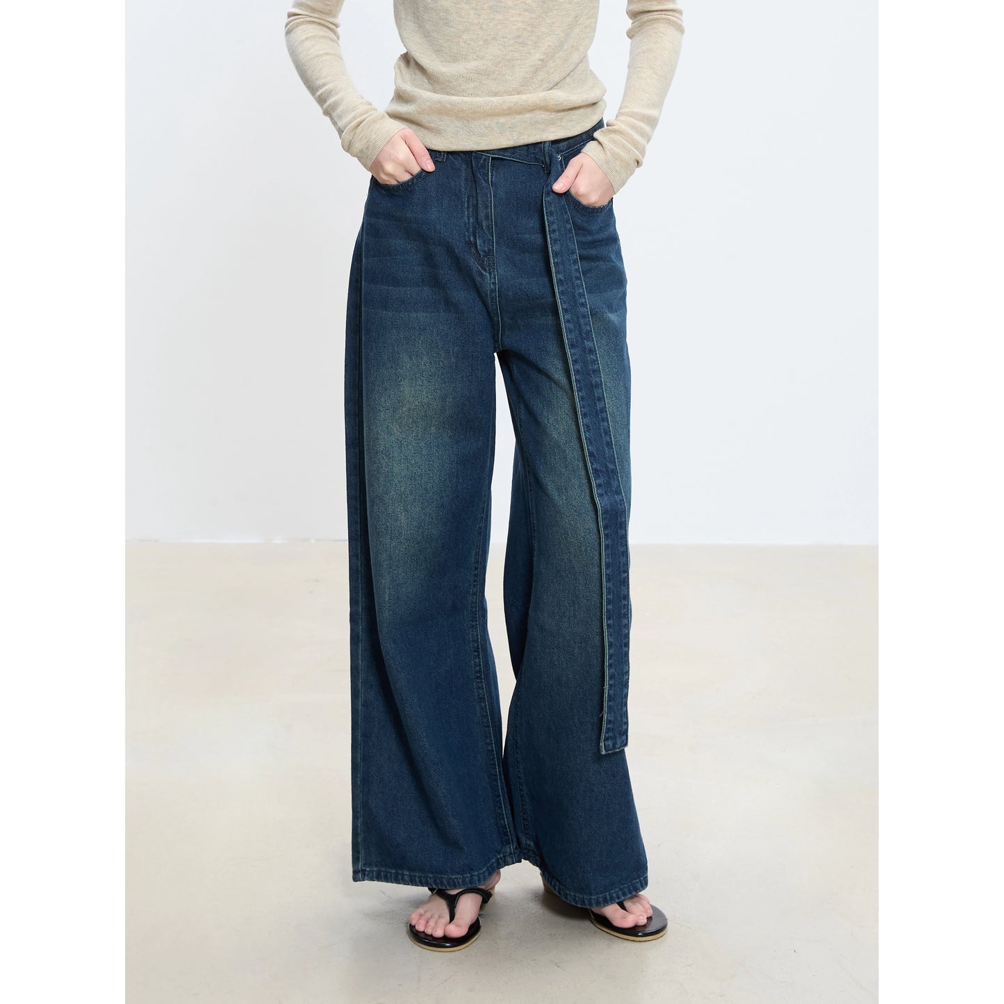 Noelle Deep Indigo Wide-Leg Jeans