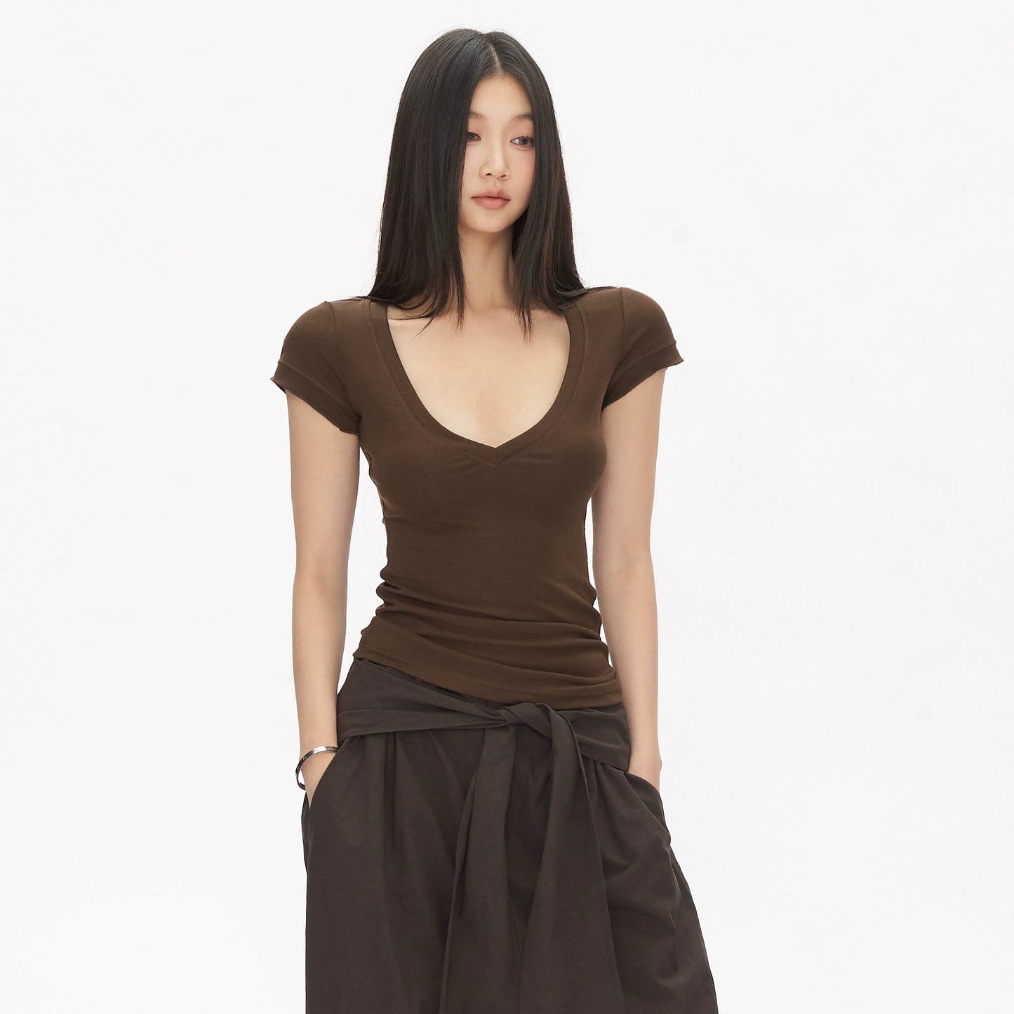 Alina Deep Scoop Short Sleeve Top