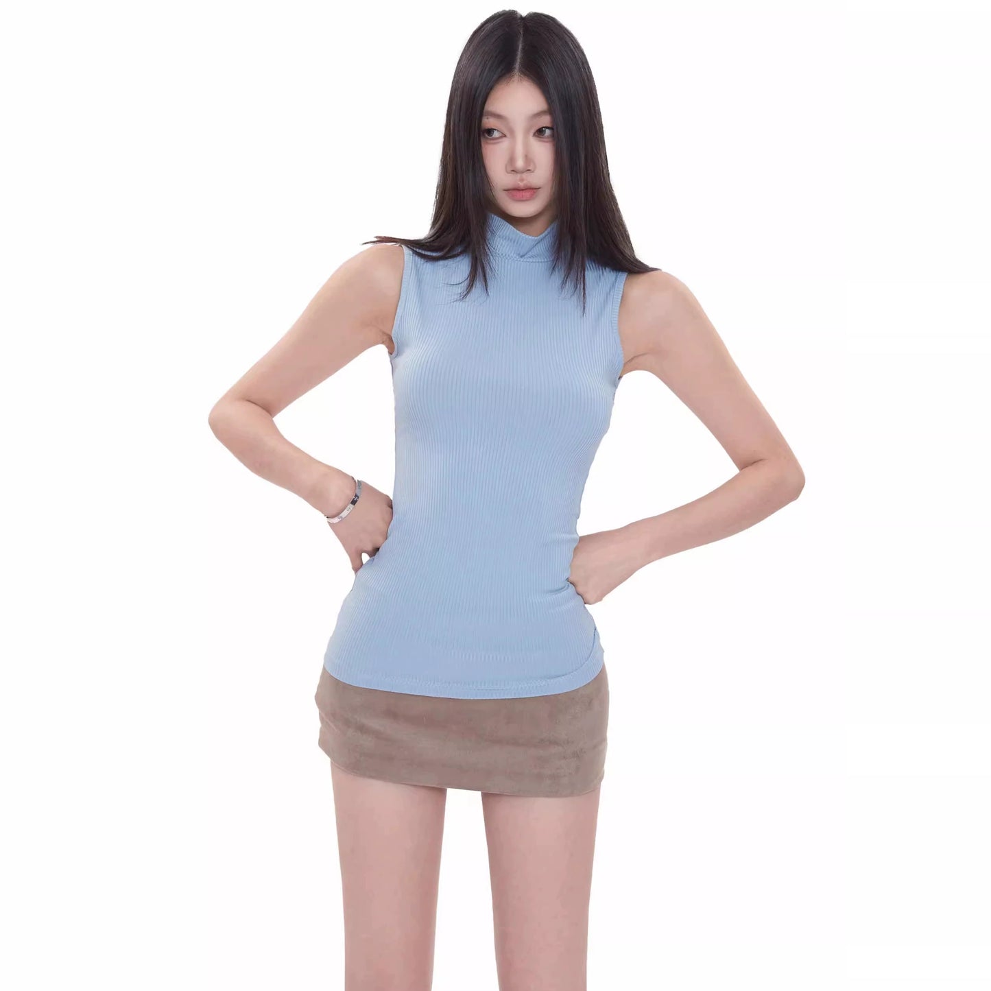 Lina Ribbed Scoop Tank Top