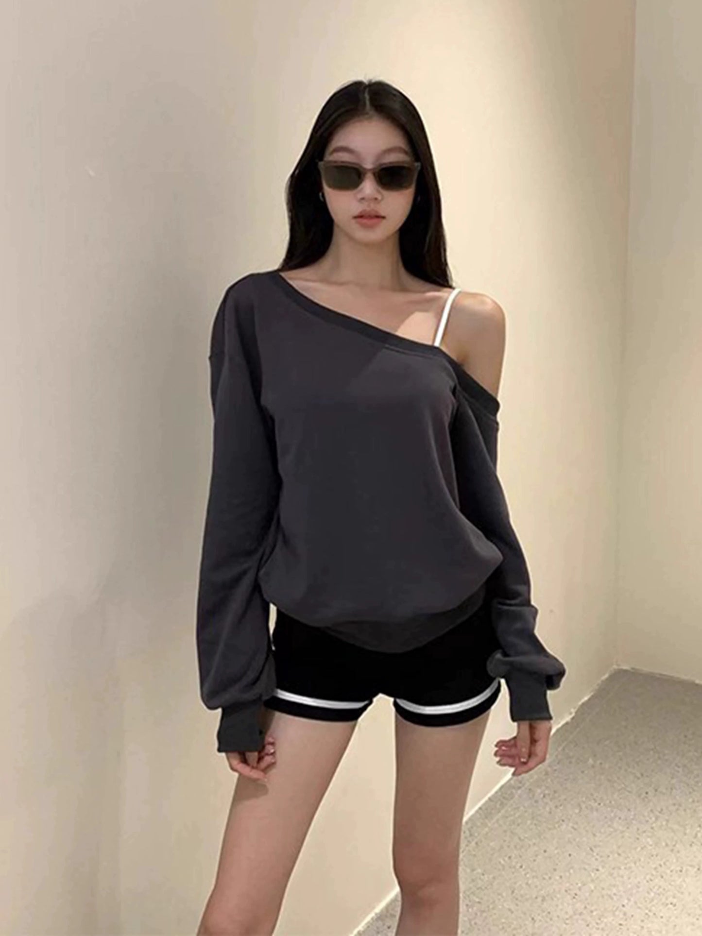 Aria Off-Shoulder Oversized Sweatshirt