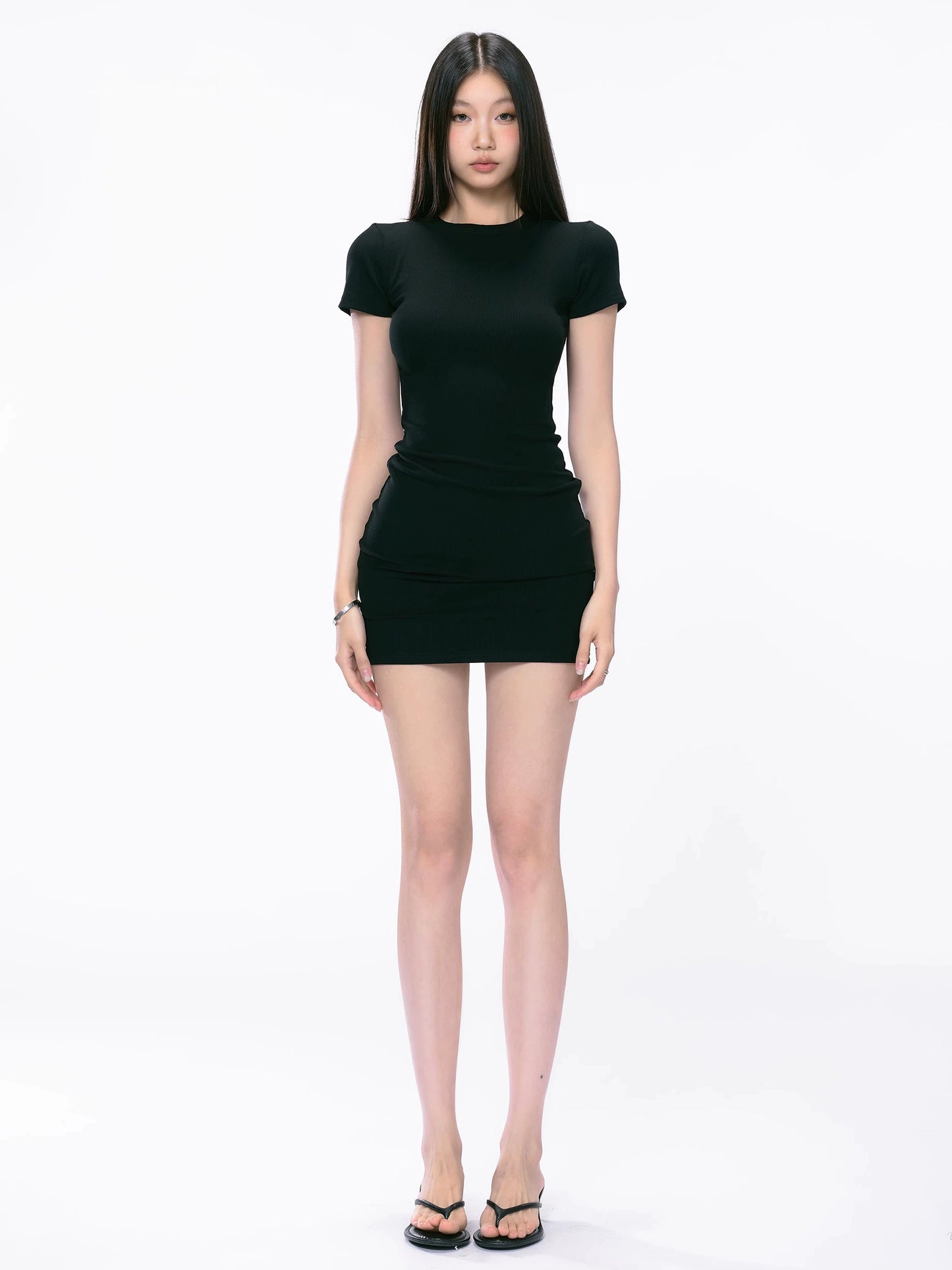 Ariana Fitted Ribbed Mini Dress