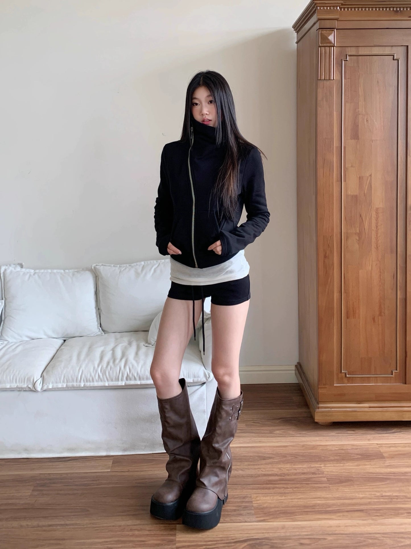 Thalia Asymmetrical Zip Top