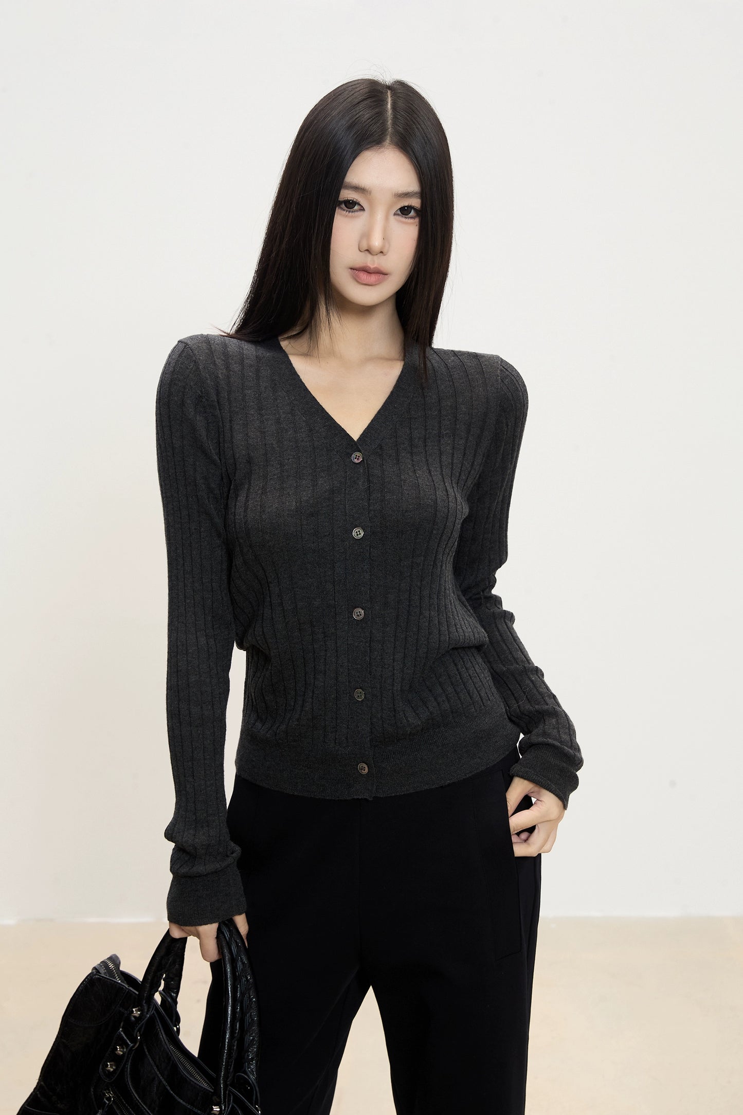 Soraya Ribbed Button Cardigan