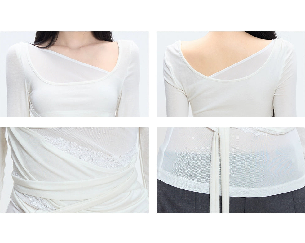 Isola Asymmetrical Wrap Long Sleeve Top