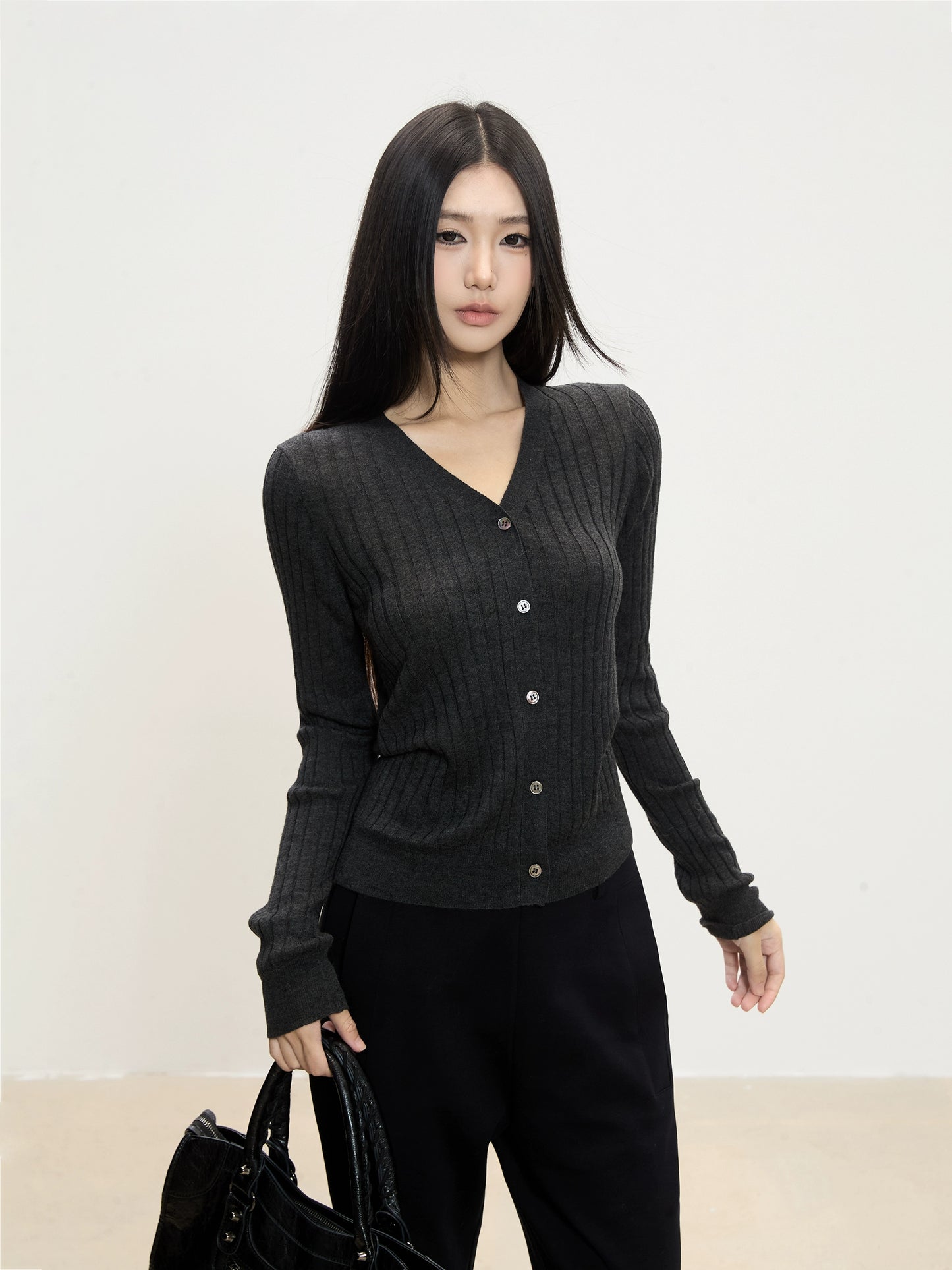 Soraya Ribbed Button Cardigan