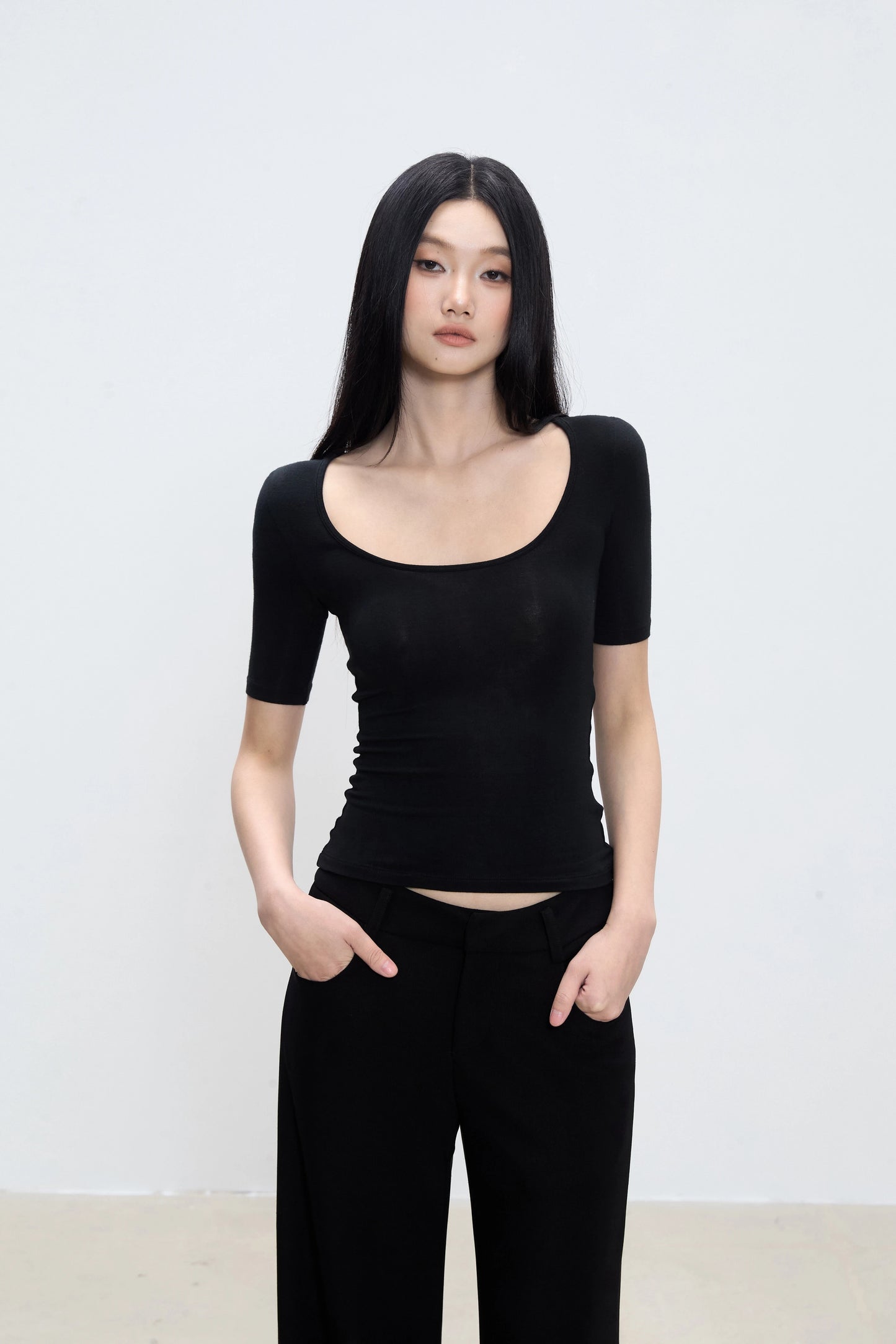 Arden Scoop-Neck Fitted Tee