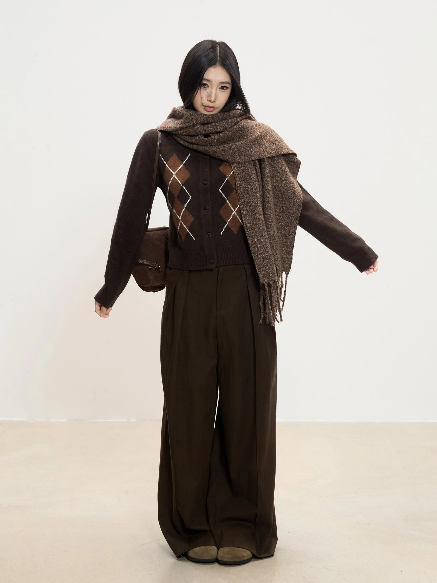 Argyle Knit Cardigan