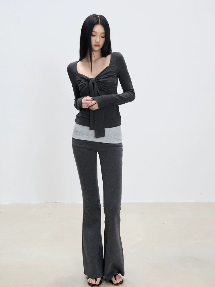 Aila Front Tie Knit Top