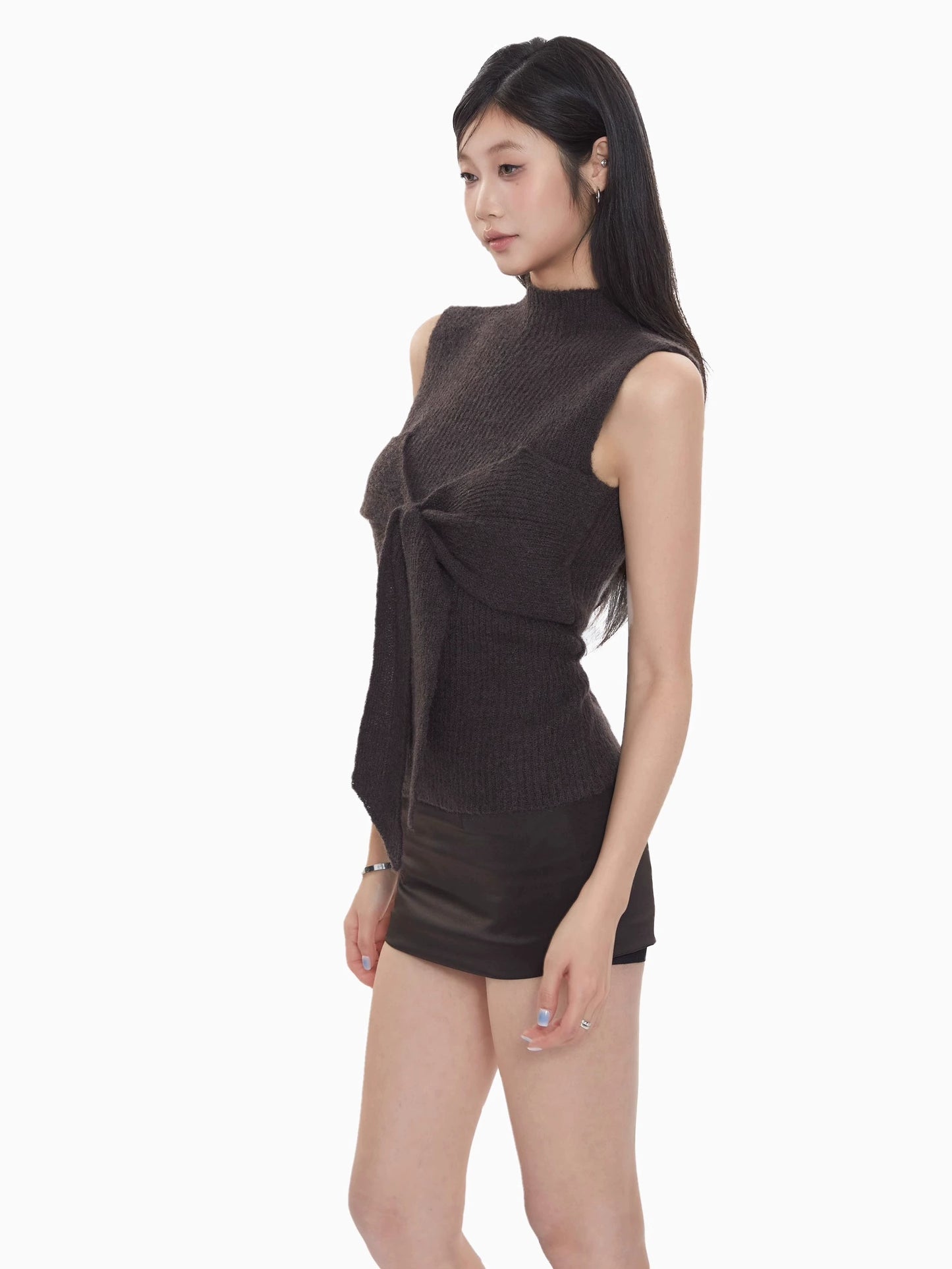 Cleo Knit Bow Detail Sleeveless Top