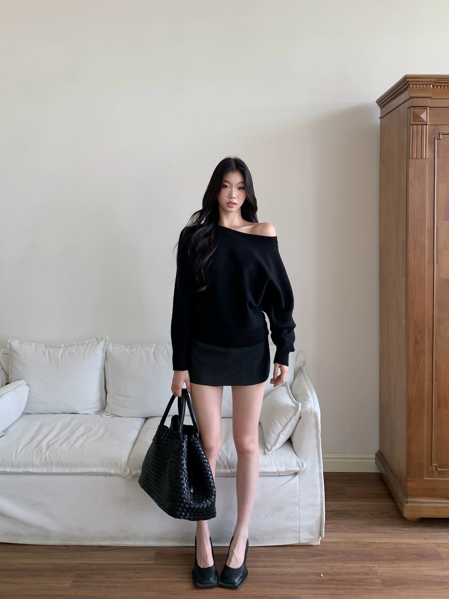 Ari Off-Shoulder Knit Sweater