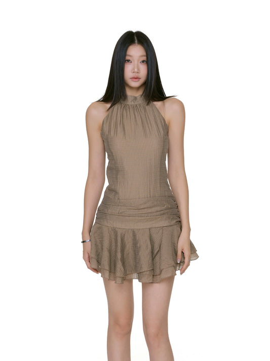 Lina Ruffled Halter Dress