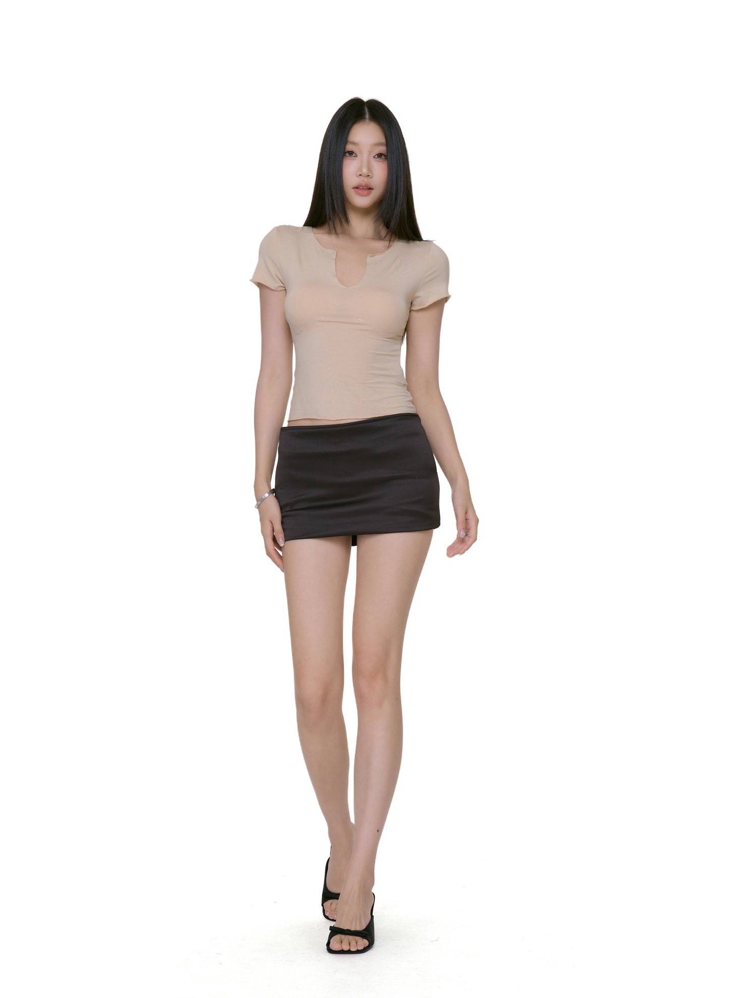 Nia Notch-Neck Fitted Tee