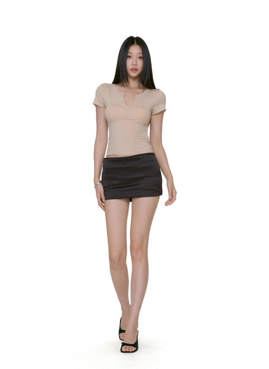 Nia Notch-Neck Fitted Tee