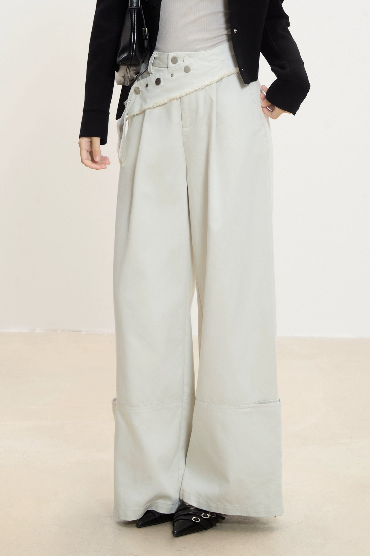 Isla Layered Detail Wide-Leg Pants