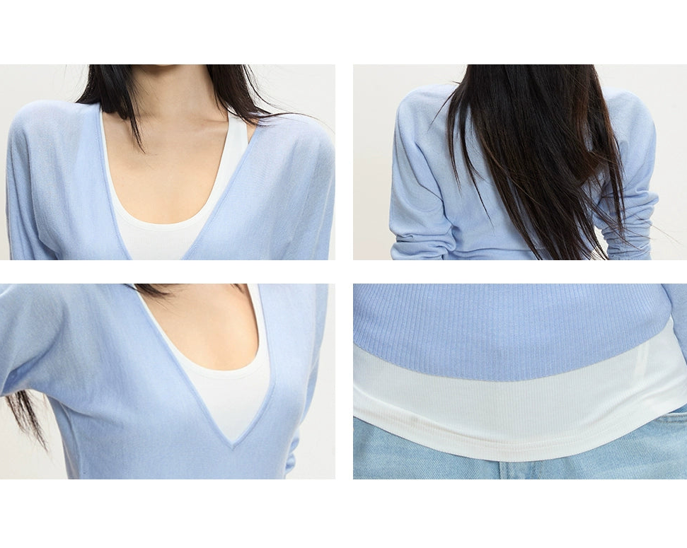 Luna Deep V-Neck Knit Top