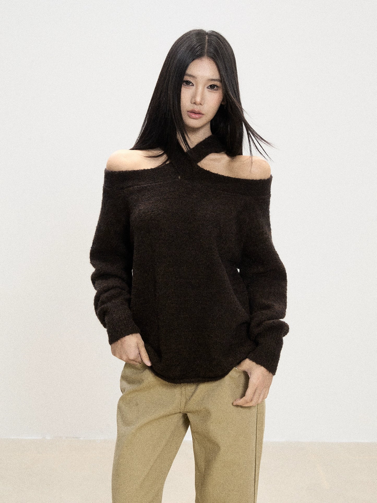 Alina Off-Shoulder Crisscross Sweater