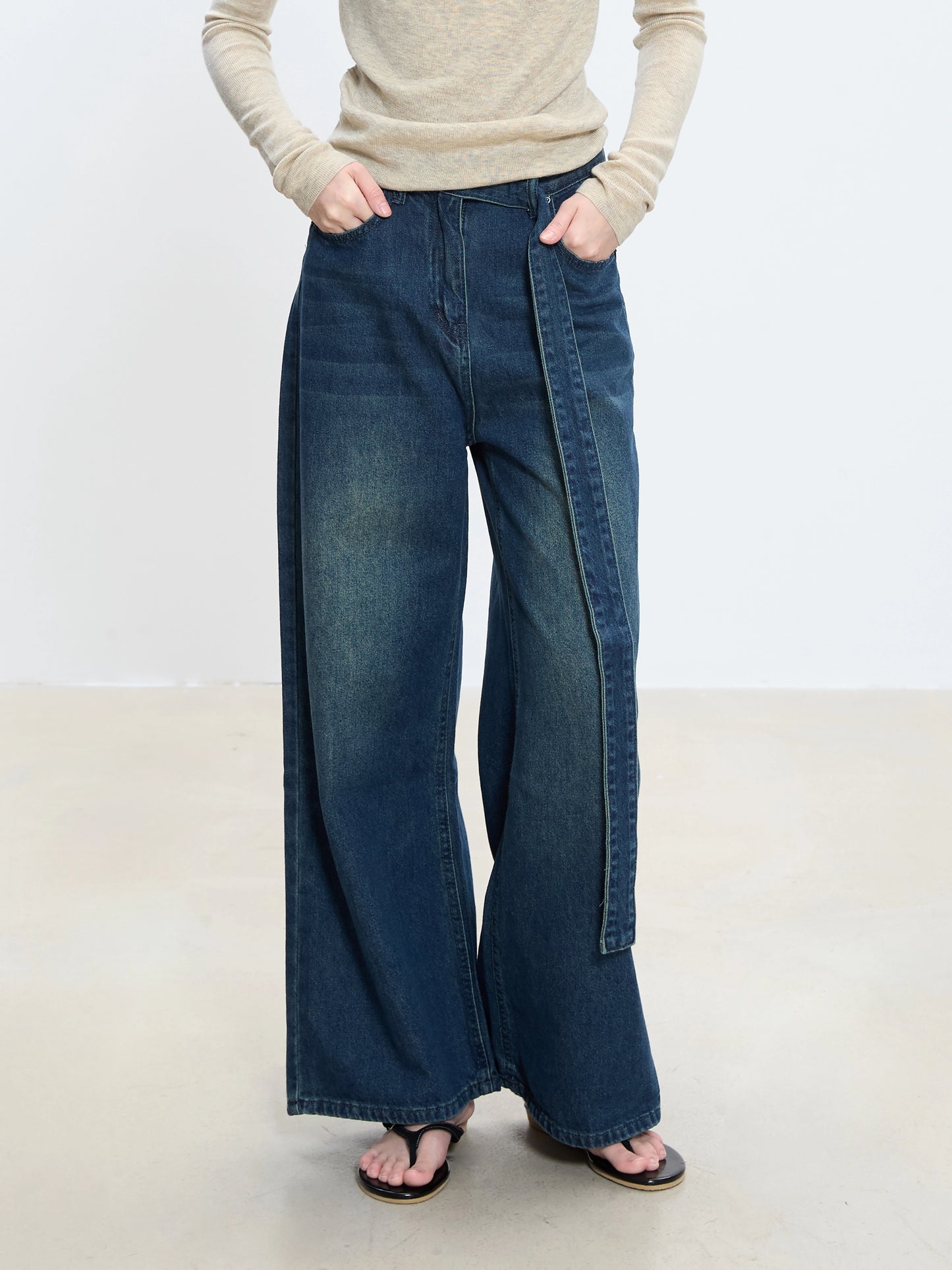 Noelle Deep Indigo Wide-Leg Jeans