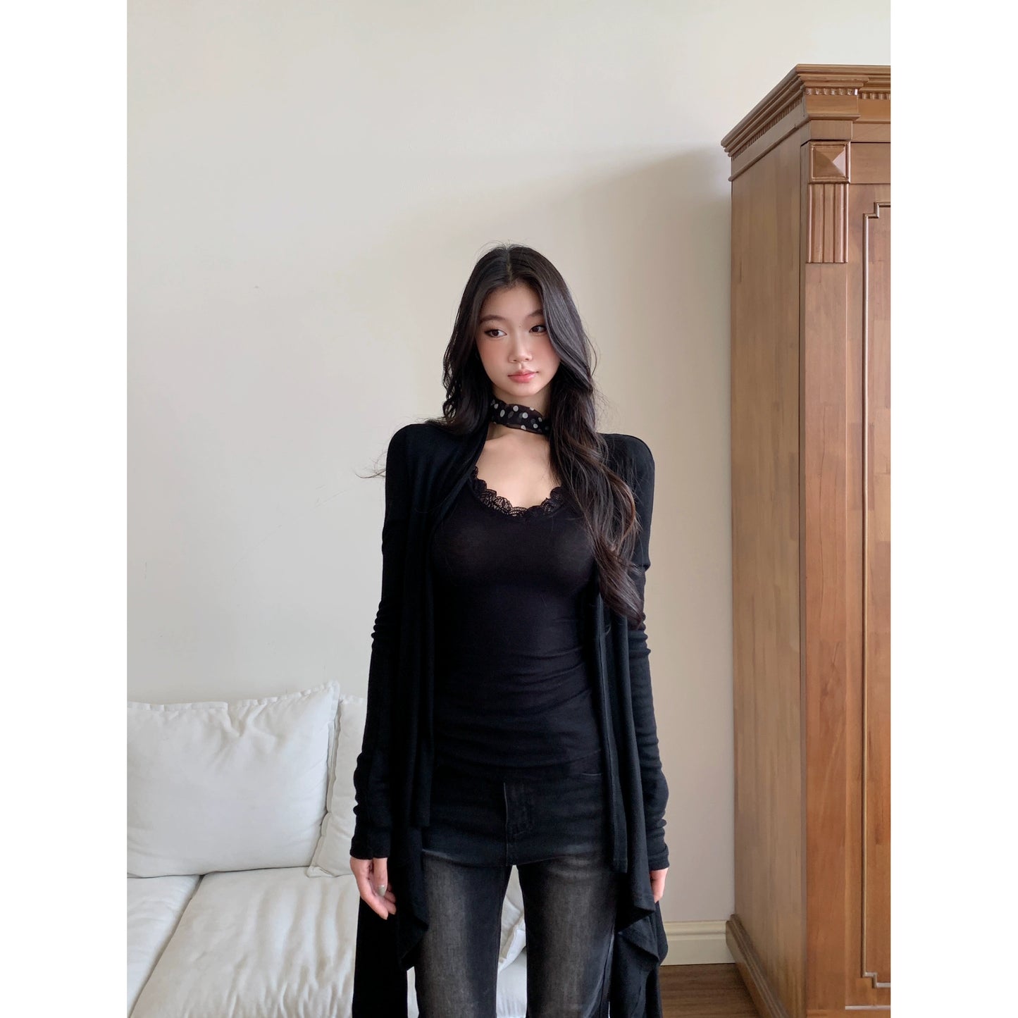 Liora Lace Trim Knit Top