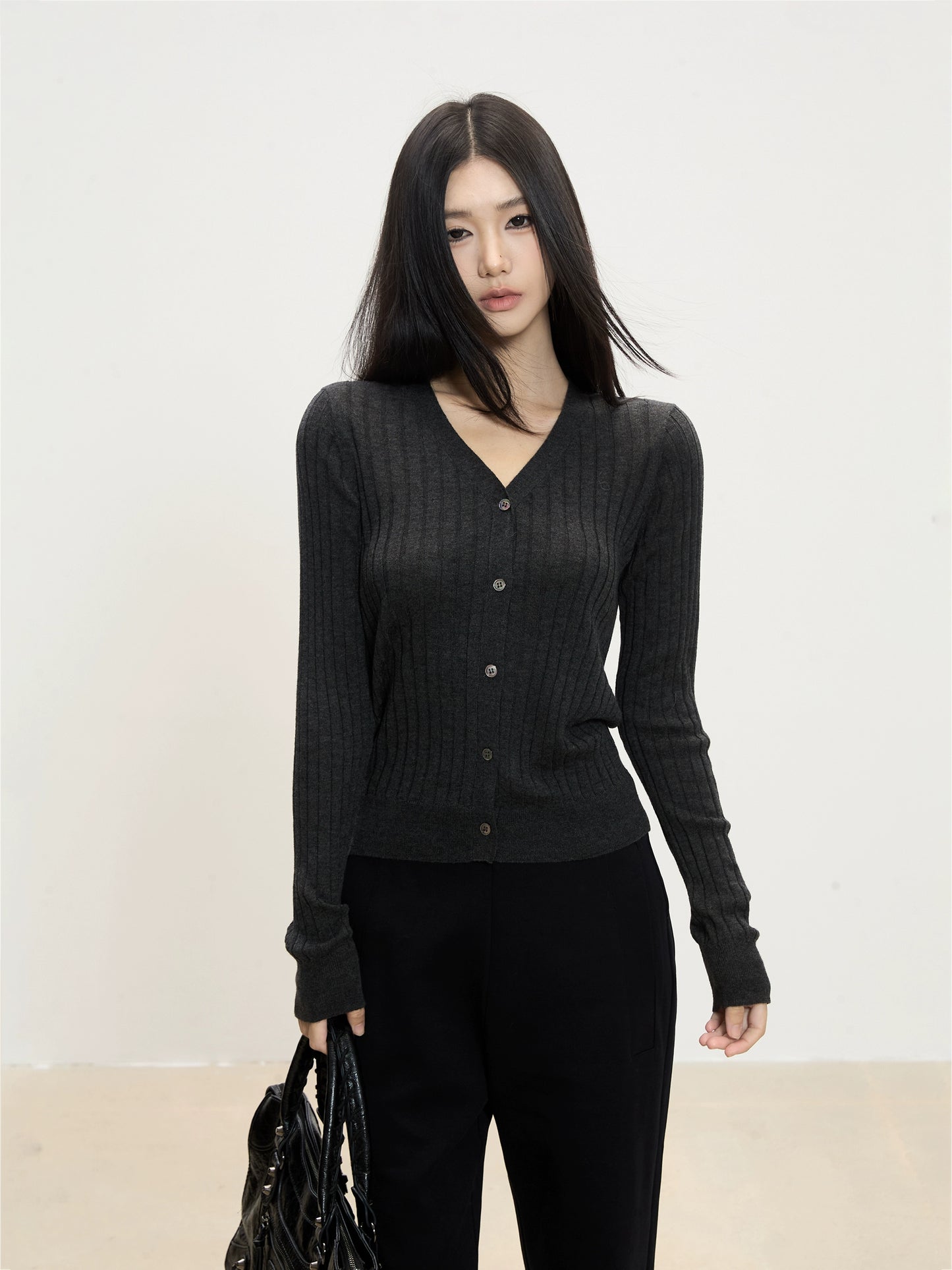 Soraya Ribbed Button Cardigan