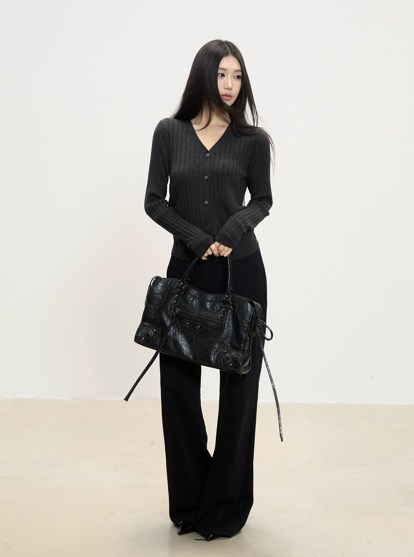 Soraya Ribbed Button Cardigan