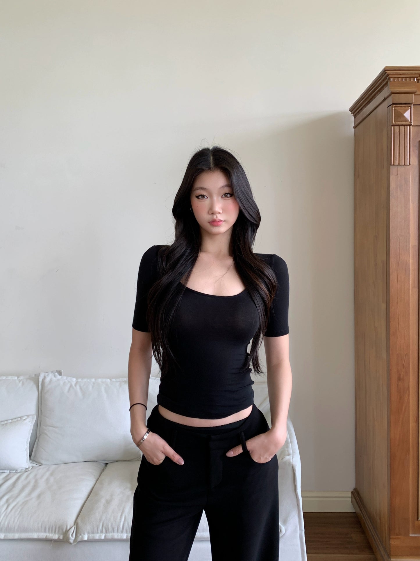 Arden Scoop-Neck Fitted Tee