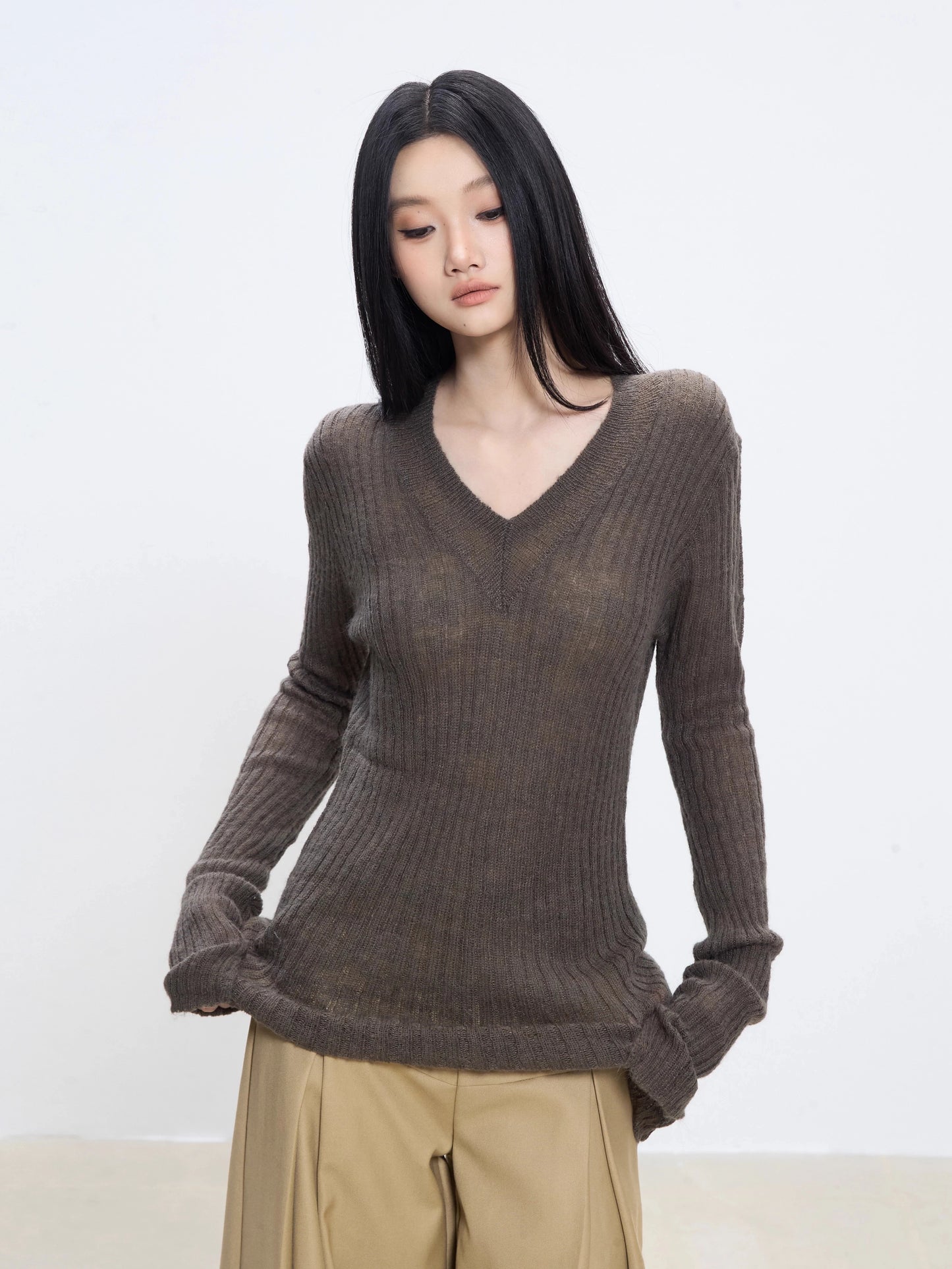 Noa V-Neck Textured Sweater