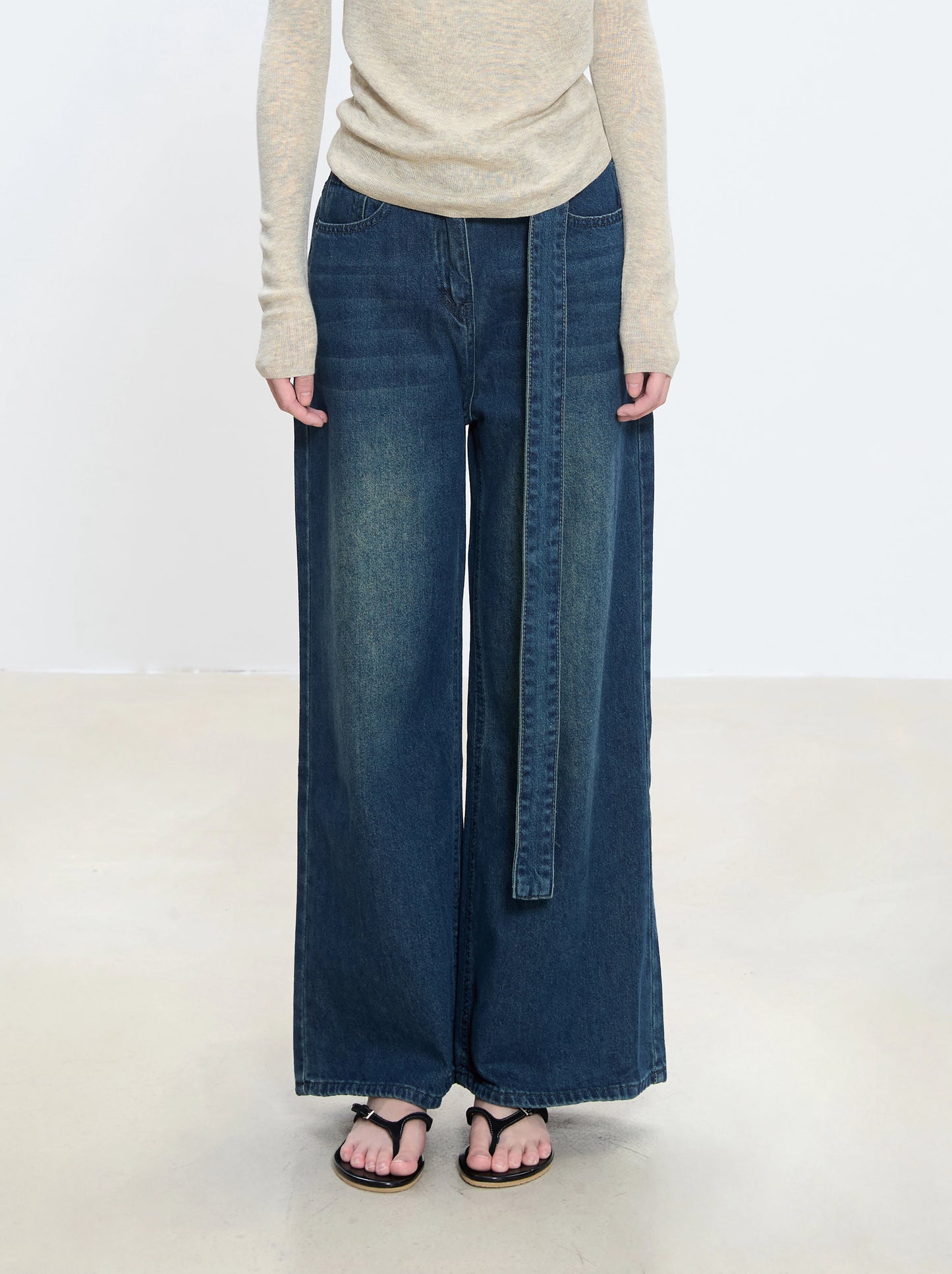 Noelle Deep Indigo Wide-Leg Jeans