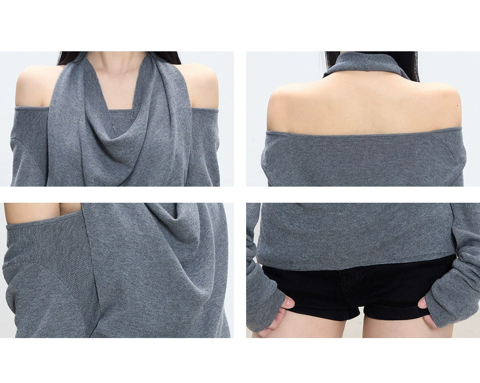 Lina Drape Off-Shoulder Knit Top
