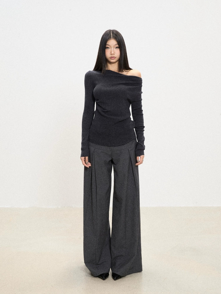 Elara Off-Shoulder Slim Knit Top
